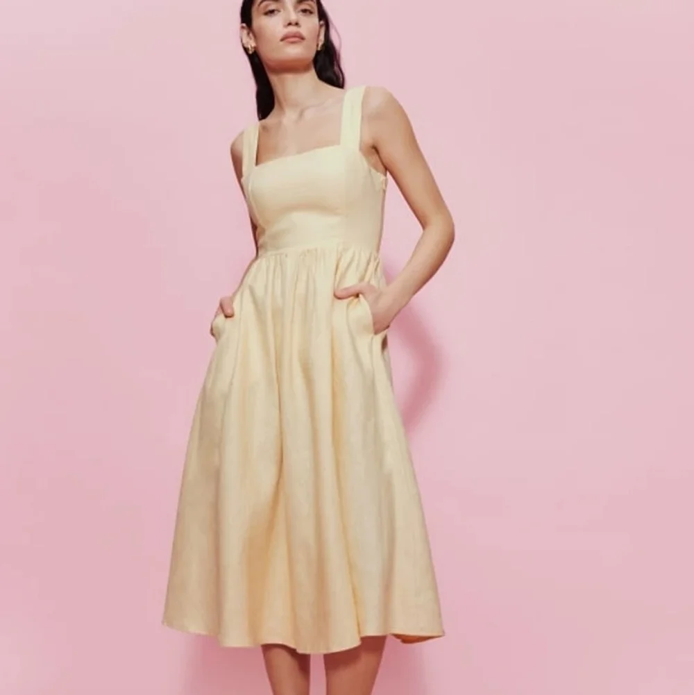 Reformation Frieda Linen Dress in Parmesan size 6 NWT